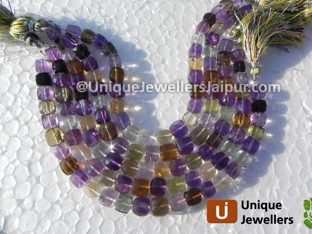 Multi Stone Faceted Cube Beads